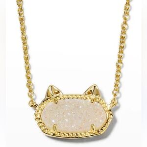 Kendra Scott Elisa Gold Cat Pendant Necklace NEW